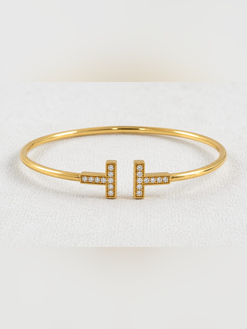 Tiffany T Diamond Wire Bracelet in 18k Yellow Gold